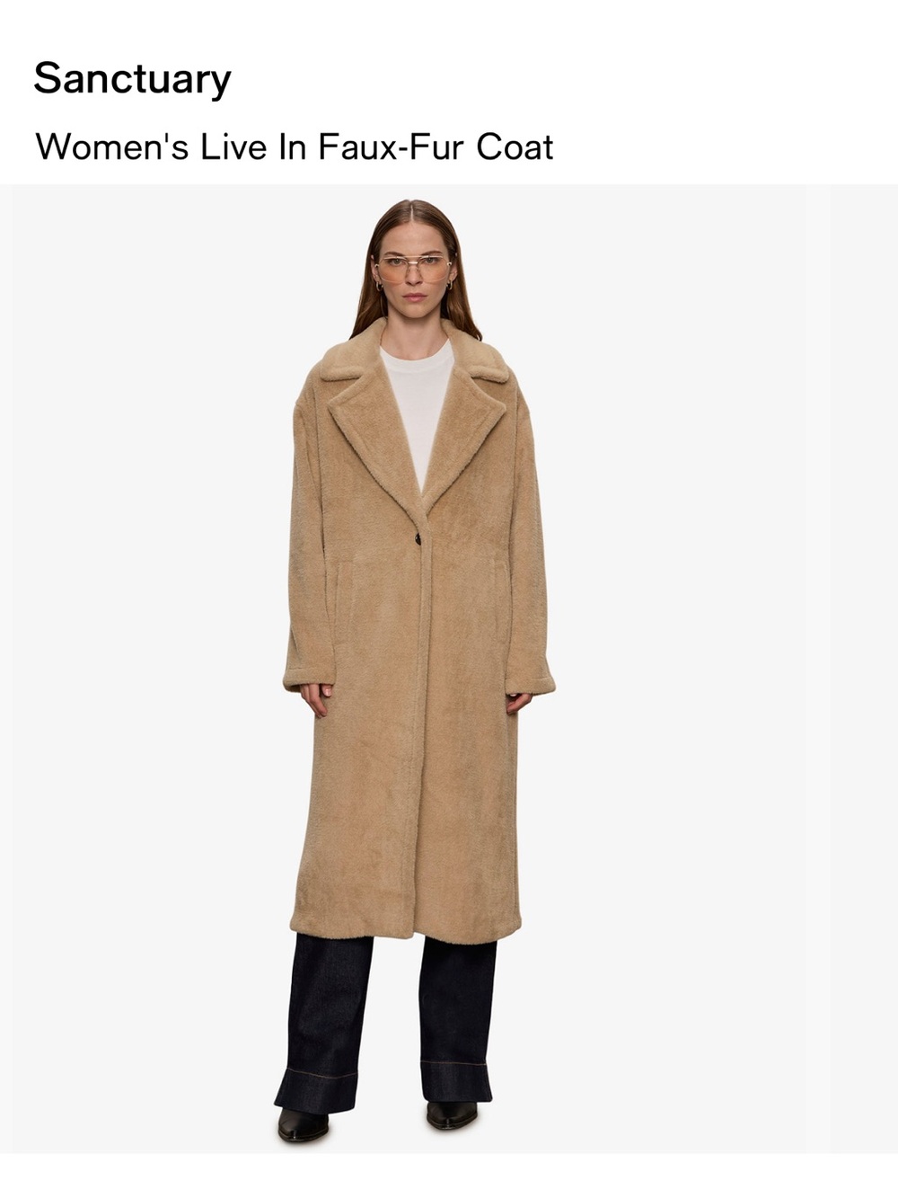 Sanctuary Faux-Fur Live In Coat in Warm Camel